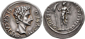 Augustus, 27 BC-AD 14. Denarius (Silver, 19 mm, 3.86 g, 7 h), uncertain Spanish mint (Colonia Patricia?), 18-16 BC. S•P•Q•R• CAESARI AVGVSTO Bare head...