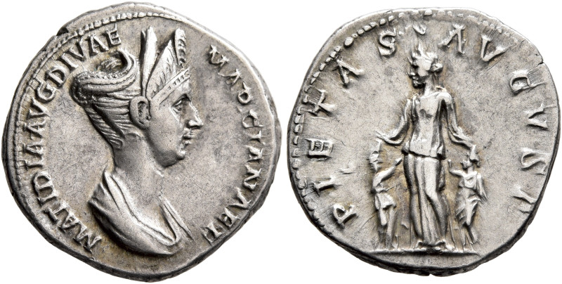 Matidia, Augusta, 112-119. Denarius (Silver, 19 mm, 3.51 g, 7 h), Rome, 112-117....