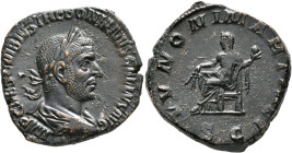 Trebonianus Gallus, 251-253. Sestertius (Orichalcum, 28 mm, 18.24 g, 12 h), Rome, 252-253. IMP CAES C VIBIVS TREBONIANVS GALLVS AVG Laureate, draped a...