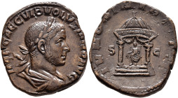 Volusian, 251-253. Sestertius (Orichalcum, 29 mm, 16.36 g, 12 h), Rome, 251-252. IMP CAE C VIB VOLVSIANO AVG Laureate, draped and cuirassed bust of Vo...
