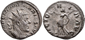 Marius, Romano-Gallic usurper, 269. Antoninianus (Silvered bronze, 20 mm, 3.23 g, 12 h), Cologne, spring 269. IMP C M AVR MARIVS AVG Radiate and cuira...