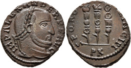 Alexander of Carthage, usurper, 308-310. Follis (Bronze, 20 mm, 4.55 g, 12 h), Carthage, spring-summer 310. IMP ALEXANDER P F AVG Laureate head of Ale...