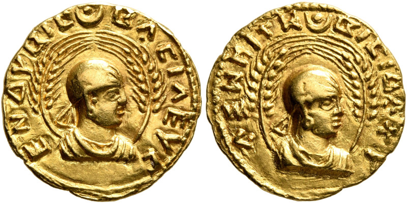 Endybis, circa 300-310. Chrysos (Gold, 16 mm, 2.68 g, 12 h). ENΔΥBIC - ΒΑCIΛEYC ...
