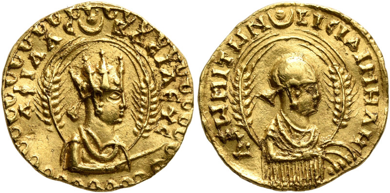 Aphilas, circa 310-325. Chrysos (Gold, 18 mm, 2.81 g, 12 h). ΑΦΙΛΑC - ΒΑCΙΛЄΥC D...