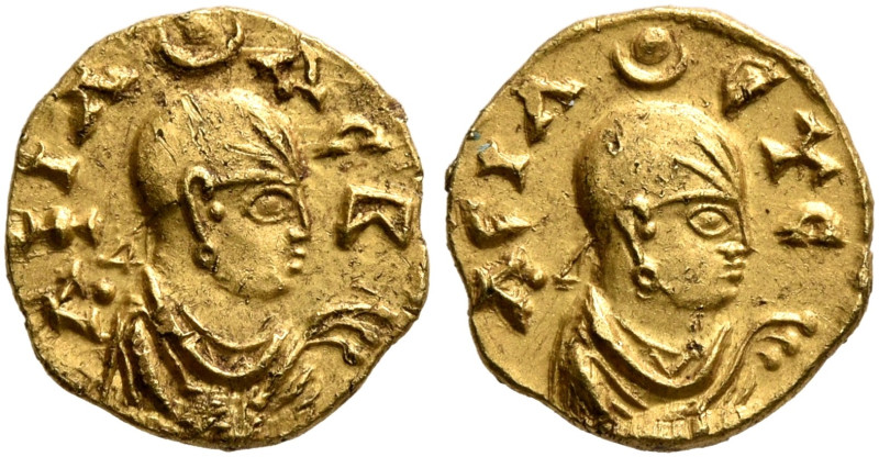 Aphilas, circa 310-325. 1/4 Chrysos (Gold, 10 mm, 0.70 g, 12 h). ΑΦΙΛ-ΑC Β Drape...