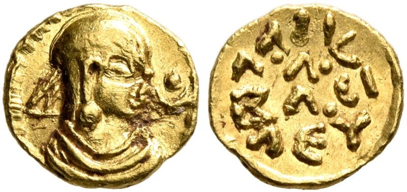 Aphilas, circa 310-325. 1/8 Chrysos (Gold, 8 mm, 0.32 g, 12 h). Draped bust of A...