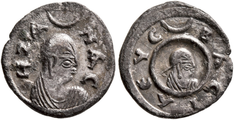 Ezanas, circa 345-380. Argyros (Silver, 12 mm, 0.63 g, 12 h), pagan types, circa...