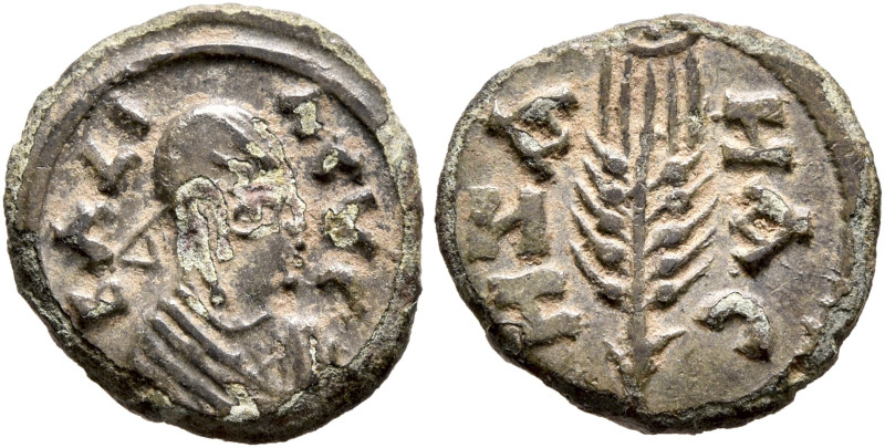 Ezanas, circa 345-380. Lepton (Bronze, 12 mm, 1.03 g, 10 h), pagan types, circa ...