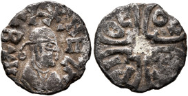 Nezana/Nezool, circa 480s-500. Argyros (Gilt Billon, 14 mm, 0.90 g, 11 h). NEZΛ-NΛ BΛ Draped bust of Nezana/Nezool to right, wearing tight-fitting hea...