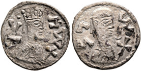 Gersem, circa 580s. Argyros (Billon, 15 mm, 0.63 g, 3 h). ገረ-ሰመ ('grsm' = 'Gersem' in Ge'ez) Draped half-length bust of Gersem to right, wearing tiara...