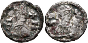 Hethasas/Hataza, circa 610s-630s. Argyros (Billon, 13 mm, 0.95 g, 2 h), before 620 (?). ሐ-ተዘ ('htz' = 'Hataza' in Ge'ez) Draped bust of Hethasas/Hataz...