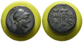 Pontos. Amisos. (85-65 BC) Æ Bronze. Obv: head of Ares with corinthian helmet left. Rev: sword in scabbarb. Weight 8.58 gr - Diameter 20 mm