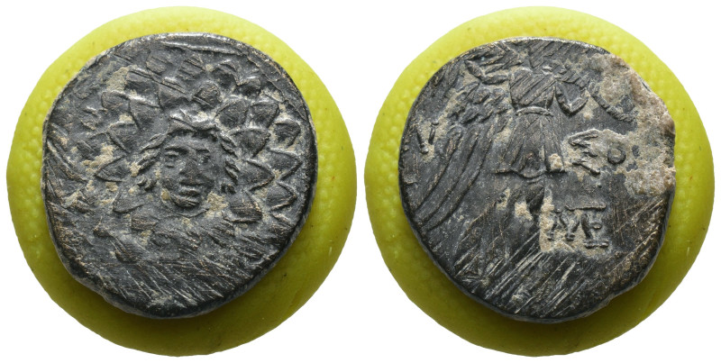 Pontos. Amisos. Mithradates VI. Eupator. (85-65 BC) Æ Bronze. Obv: Aegis facing....