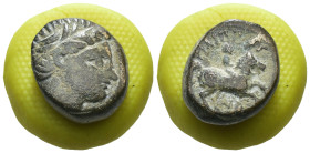 Macedonia. Phllipp II. (359-294 BC) Æ Bronze. Obv: male head right. Rev: horseman right. Weight 6.53 gr - Diameter 17 mm