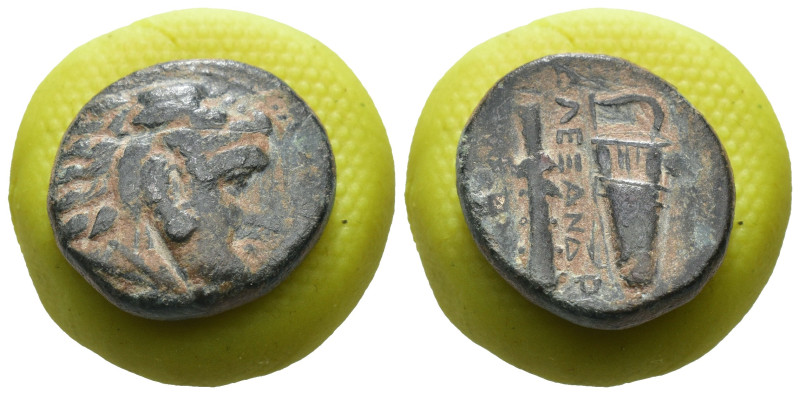 Macedonia. Alexander the Great. (336-323 BC) Æ Bronze. Obv: head of Alexander th...
