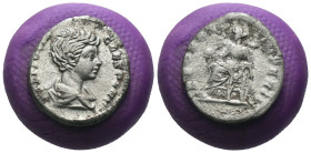 Geta. (36-37 AD) AR Denar. Rome. Obv: P SEPT GETA CAES PONT. draped bust of Geta right. Rev: SECVRIT IMPERII. Securitas seated left with globe. Weight...