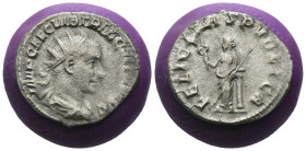 Trebonianus Gallus. (251-253 AD) AR Antoninian. Antioch. Obv: IMP C C VIB TREB GALLVS AVG. radiate and cuirassed bust of Trebonianus Gallus right. Rev...