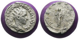 Trebonianus Gallus. (251-253 AD) AR Antoninian. Antioch. Obv: IMP C C VIB TREB GALLVS AVG. radiate and cuirassed bust of Trebonianus Gallus right. Rev...