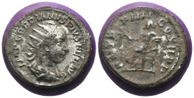 Gordian III. (238-244 AD) AR Antoninian. Antioch. Obv: IMP GORDIANVS PIVS FEL AVG. laureate bust of Gordian right. Rev:P M TR P III COS II P P. Apollo...