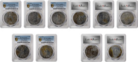 (t) CHINA. Quintet of Memento Dollars (5 Pieces), ND (1927). All PCGS Genuine--Harshly Cleaned, EF Details Certified.
All coins: L&M-49; K-608; KM-Y-...