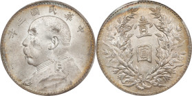 (t) CHINA. Dollar, Year 3 (1914). PCGS MS-63.
L&M-63; K-646; KM-Y-329; WS-0174-8. Variety with triangle "yuan" and recut stars. 

Estimate: $1300
...