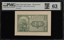 (t) CHINA--MISCELLANEOUS. Chao Chao Chuan, Chaoan District. 20 Cents, 1932. P-Unlisted. Remainder. PMG Choice Uncirculated 63. Previously Mounted, Min...