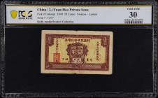 (t) CHINA--MISCELLANEOUS. Li Yuan Hao Private Issue, Lufeng County. 20 Cents, 1940. P-Unlisted. PCGS Banknote Very Fine 30. Splits.
Purple-brown on y...