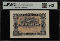 (t) CHINA--MISCELLANEOUS. Lot of (2). Kwan Chin Chong Bank, Swatow. 1 Dollar, 1914. P-Unlisted. Remainders. PMG Choice Uncirculated 63 and PCGS Bankno...