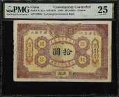 (t) CHINA--EMPIRE. Ta Ching Government Bank. 10 Dollars, Canton, CONTEMPORARY COUNTERFEIT. 1908. P-A71Cx. PMG Very Fine 25.
brown on yellow, crossed ...