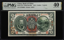 CHINA--REPUBLIC. Bank of China. 1 Dollar, 1912. P-25s. S/M#C294-30r. PMG Extremely Fine 40.
(S/M#C294030r). Yunnan. Printed by ABNC. Portrait of Empe...