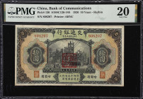 CHINA--REPUBLIC. Bank of Communications. 10 Yuan, 1920. P-130. PMG Very Fine 20.
Harbin. At the time of cataloging this is the finest graded PMG exam...
