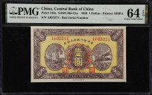 (t) CHINA--REPUBLIC. Central Bank of China. 1 Dollar, 1926. P-185a. S/M#C305-21a. PMG Choice Uncirculated 64 EPQ.
(S/M#C305-21a) This is the top grad...
