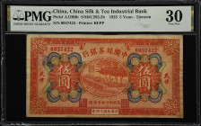 (t) CHINA--REPUBLIC. China Silk & Tea Industrial Bank. 5 Yuan, 1925. P-A120Bb. S/M#C292-2b. PMG Very Fine 30.
Tientsin, serial number 0057422.

Est...