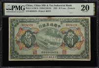 (t) CHINA--REPUBLIC. China Silk & Tea Industrial Bank. 10 Yuan, 1925. P-A120Cb. S/M#C292-3b. PMG Very Fine 20.
Tientsin, serial number 0025429. PMG c...