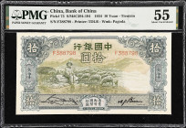 CHINA--REPUBLIC. Bank of China. 10 Yuan, 1934. P-73. S/M#C294-194. PMG About Uncirculated 55.
Tientsin, serial number F388798. A popular type note.
...