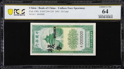 CHINA--REPUBLIC. (1 Pair). Bank of China. 10 Cents, 1941. P-89s. S/M C294-250. Uniface Obverse and Reverse Specimen Pair. PCGS Banknote Choice Uncircu...