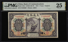 (t) CHINA--REPUBLIC. Bank of Communications. 1 Yuan, 1914. P-116r1. S/M#C126-78. PMG Very Fine 25.
Tientsin, serial number F149488F.

Estimate: $30...