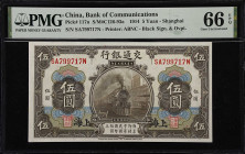 (t) CHINA--REPUBLIC. Lot of (2). Bank of Communications. 5 Yuan, 1914-35. P-117n & 154a. S/M#C126-93a & S/M#C126-242. PMG Gem Uncirculated 66 EPQ.
A ...