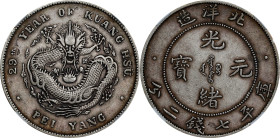 CHINA. Chihli (Pei Yang). 7 Mace 2 Candareens (Dollar), Year 29 (1903). Tientsin (East Arsenal) Mint. Kuang-hsu (Guangxu). NGC EF-40.
L&M-462A; K-205...
