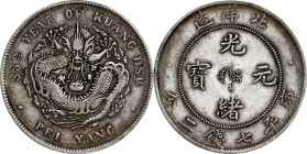 (t) CHINA. Chihli (Pei Yang). 7 Mace 2 Candareens (Dollar), Year 33 (1907). Tientsin Mint. Kuang-hsu (Guangxu). PCGS VF-35.
L&M-464; K-207; KM-Y-73.2...