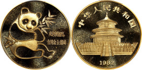 CHINA. Medallic Gold 1/2 Ounce, 1982. Panda Series. PCGS MS-69.
Fr-B5; KMX-MB10; PAN-3A. The non-denominated first year of issue, for what has become...