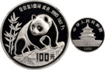 CHINA. Platinum 100 Yuan, 1990. Panda Series. NGC PROOF-68 Ultra Cameo.
Fr-B30; KM-280; PAN-129A. A very elusive platinum Panda, with this date being...
