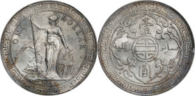 GREAT BRITAIN. Trade Dollar, 1908/7-B. Bombay Mint. Edward VII. PCGS MS-63.
KM-T5; Mars-BTD1; Prid-18 var. (regular date). 8/7 Overdate variety. This...