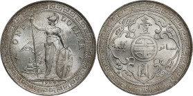 GREAT BRITAIN. Trade Dollar, 1909-B. Bombay Mint. Edward VII. PCGS MS-65+.
KM-T5; Mars-BTD1; Prid-19. Unsurpassed on the PCGS population report, and ...
