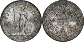GREAT BRITAIN. Trade Dollar, 1910/00-B. Bombay Mint. Edward VII. PCGS MS-65.
KM-T5; Mars-BTD1; Prid-20 var. (regular date). The sole finest graded ex...