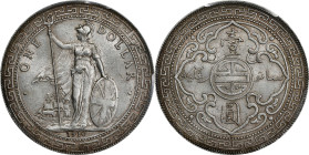 GREAT BRITAIN. Trade Dollar, 1910/00-B. Bombay Mint. Edward VII. PCGS MS-62.
KM-T5; Mars-BTD1; Prid-20 var. (regular date). An appealing overdate var...