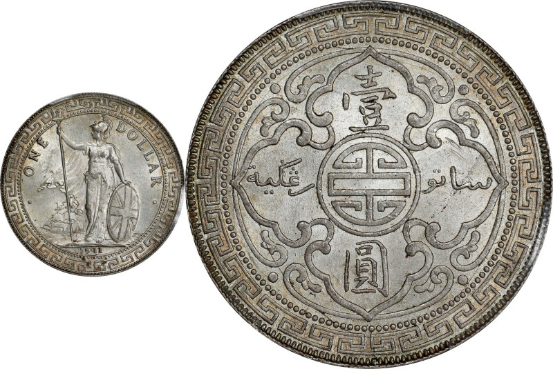 GREAT BRITAIN. Trade Dollar, 1911-B. Bombay Mint. George V. PCGS MS-64.
KM-T5; ...