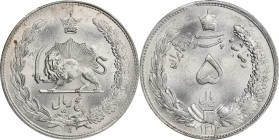 IRAN. 5 Rials, SH 1313/2 (1934). Tehran Mint. Reza Pahlavi. PCGS MS-65.
KM-1131. 

Estimate: $275