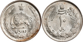 IRAN. 10 Rials, SH 1323/2 (1944). Muhammad Reza Pahlavi. PCGS MS-63.
KM-1146. 

Estimate: $25.00- $50.00