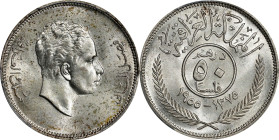IRAQ. 50 Fils, AH 1375 (1955). London Mint. Faisal II. PCGS MS-65.
KM-117.

Estimate: $60.00- $100.00